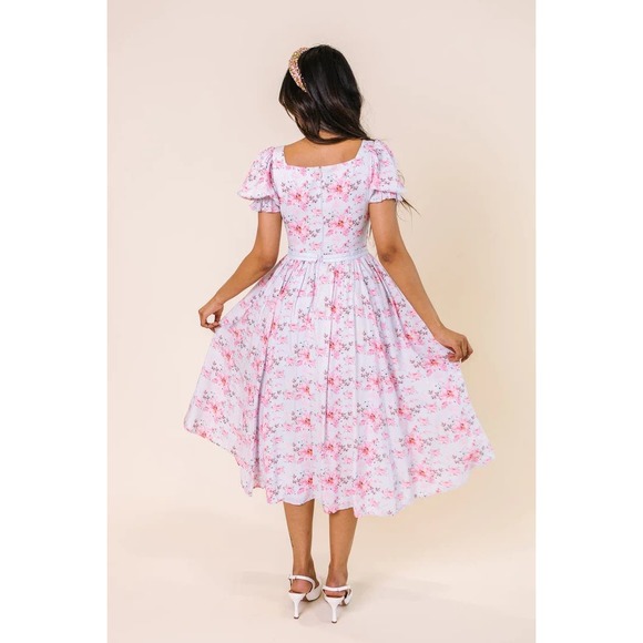 Ivy City Co. Ballerina Dress NWT Pink Blossom Size Medium Floral Spring Midi - Picture 3 of 15
